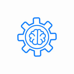 brain cog settings icon sign vector