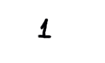 digit one 1 on the white and isolated and transparent backround