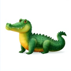 Obraz premium Crocodile adventure cartoon style animated illustration nature playful view simplified art