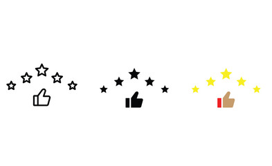Five star rating  icons. Customer review, feedback and satisfaction symbol vector.