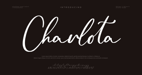 signature Font Calligraphy Logotype Script Brush Font Type Font lettering handwritten