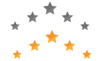 Five star rating  icons. Customer review, feedback and satisfaction symbol vector.