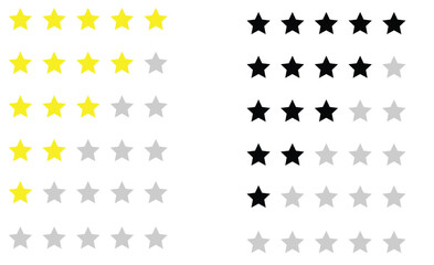Five star rating  icons. Customer review, feedback and satisfaction symbol vector.