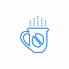 coffee cup beans icon sign vector