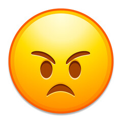 Angry Face Emoji with Frown and Furrowed Eyebrows