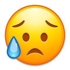 Sweat Emoji Face  Stressed, Tired, Worried Expression Icon