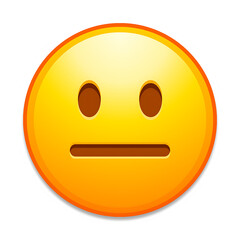 Neutral Face Emoji  Expressionless Yellow Icon