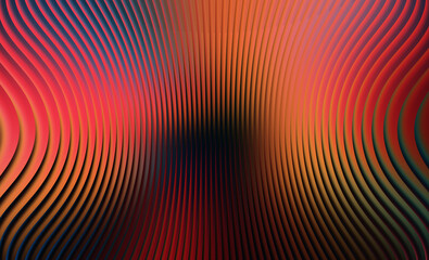 Abstract undulating waves of vibrant red, orange, and blue colors with a textured, ribbed surface creating a dynamic visual effect