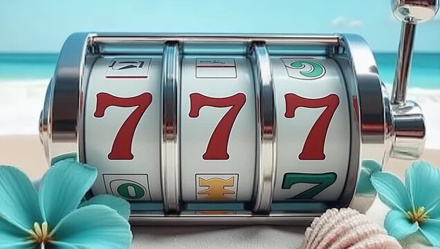 silver 3d casino slot machine with 777