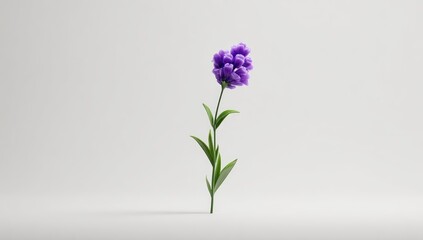 Fototapeta premium 3D purple flower on white background