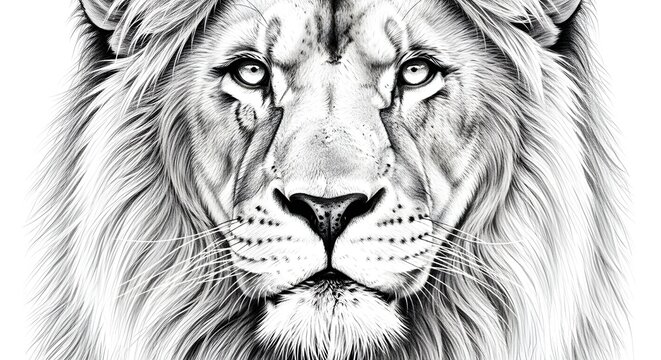 majestic lion face skatch