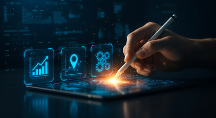 Digital Business Strategy Planning on Tablet