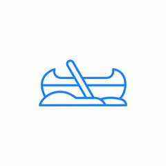 rowboat oars lake icon sign vector