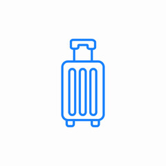rolling suitcase travel icon sign vector
