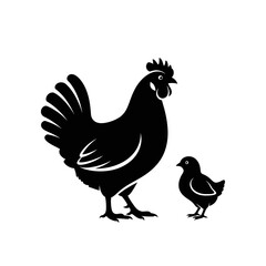 Fototapeta premium hen and rooster