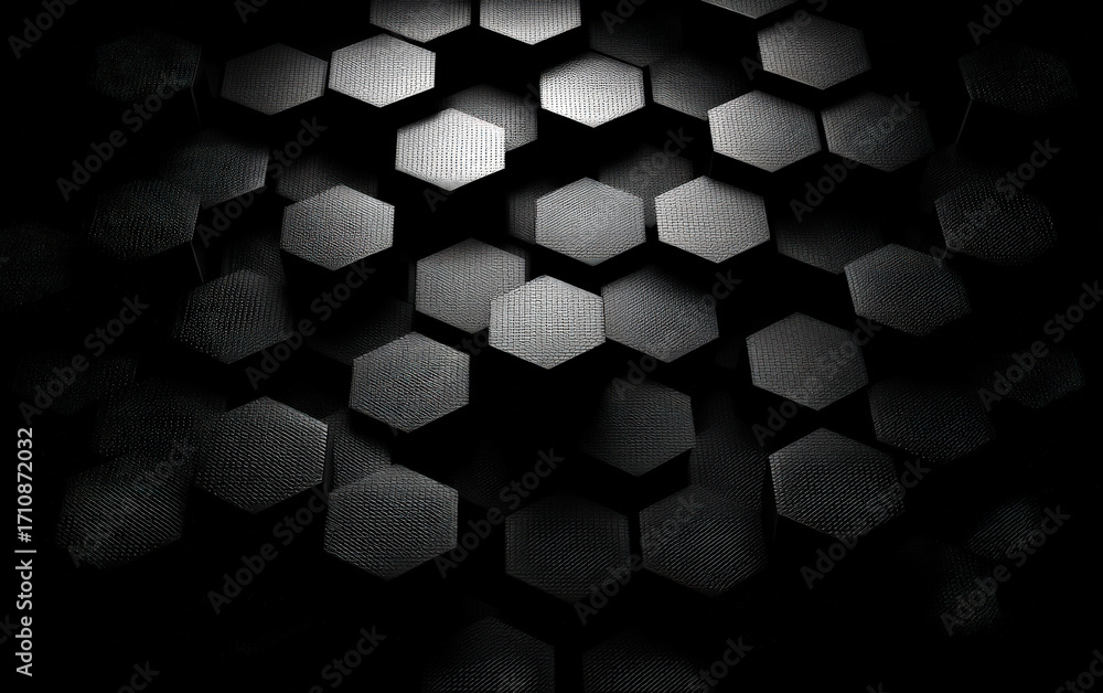 Aufkleber abstract black and white hexagonal pattern background design