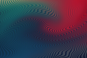 Abstract background with wavy lines in blue and red colors, modern design