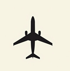 Silhouette of Airplane in Flight: An airplane, rendered in stark silhouette against a cream-colored backdrop, epitomizes the spirit of travel, adventure, and global connectivity.