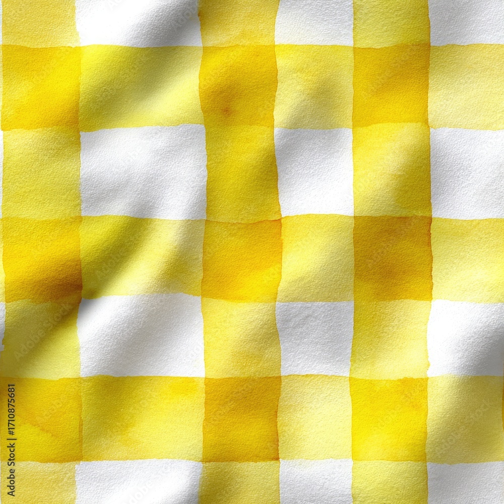 Poster the soft light yellow gingham pattern creates a cheerful atmosphere against a white backdrop, ideal 