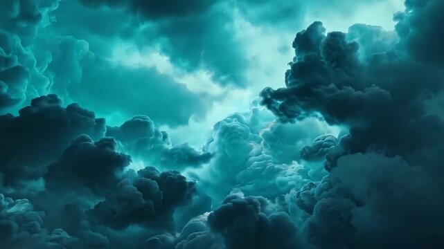 Dramatic sky filled with thunderclouds and intense lightning.