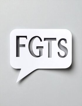 White speech bubble with letters F G T S