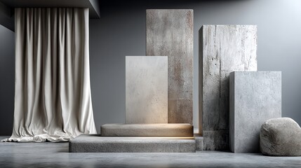 Textured Grey Composite Cylinder on Marble Surface – Minimalist Still Life Visual for Sustainable Design and Wellness Branding