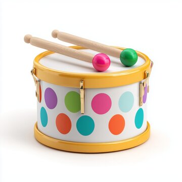 Colorful toy drum for kids playroom 3d model vibrant design close-up fun and learning