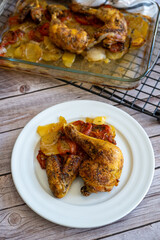 homemade recipe for oven-roasted chicken with vegetables