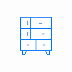 cupboard drawers icon sign vector