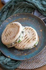 homemade recipe for bread stuffed with kebab meat