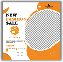 Trendy Fashion Sale Banner Template Modern Social Media Post Design Vector