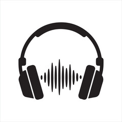 White isolated set of headphones for music, sound, and technology