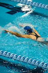 Professional Swimming Action in Water