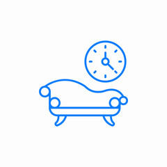 living room sofa clock icon sign vector