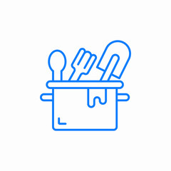 pot utensils dirty icon sign vector