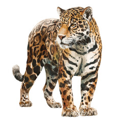 Watercolor vector illustration of Jaguar, isolated on white background.