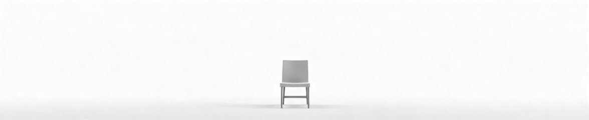 A single empty chair sits alone against a stark white background, symbolizing isolation and solitude The image evokes feelings of emptiness and the weight of loneliness , still, void