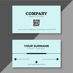 Double sided horizontal modern clean and minimal Business Card Template.
