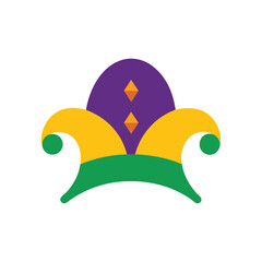 A colorful Mardi gras hat simple vector art illustration