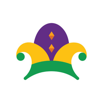 Naklejki A colorful Mardi gras hat simple vector art illustration