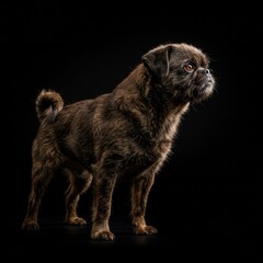 portrait of a black Affenpinscher puppy dog