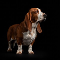 Basset hound dog portrait