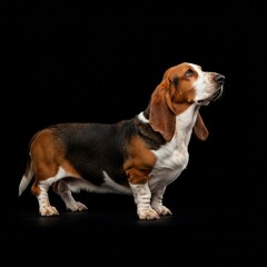 Basset hound dog portrait