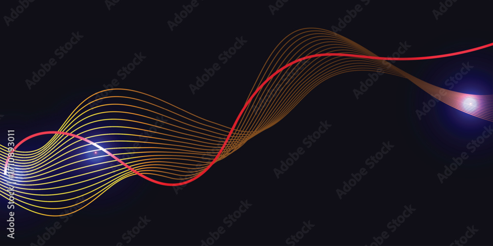 Aufkleber abstract background with gradient wavy lines. glowing vibrant flowing color line waves background fo