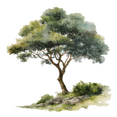 Giant, watercolor painting, vector illustration, isolated on a white background.