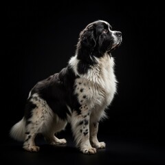 black and white terranova puppy dog