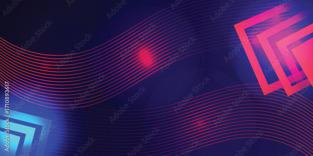 Poster abstract technology background with glowing light effect.vector illustration. background curve of da