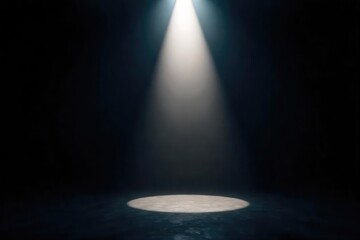 A single spotlight illuminates a dark stage, creating a dramatic effect of intense light against deep shadow Perfect for theatrical, performance, or mystery themes , shadow, dark