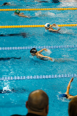 Professional Swimming Action in Water