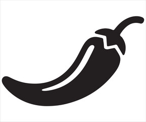 Chili pepper silhouette isolated spicy vegetable vector illustration